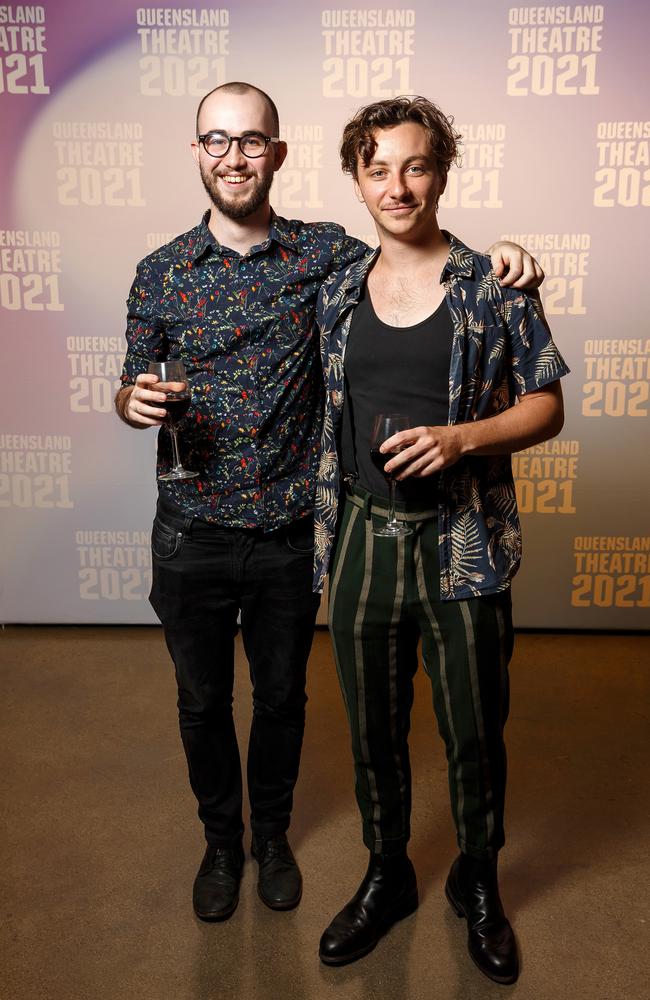 Ben Lynskey and Patrick Shearer at the opening night of Queensland Theatre’s Our Town. Pictures: J&amp;A Photography