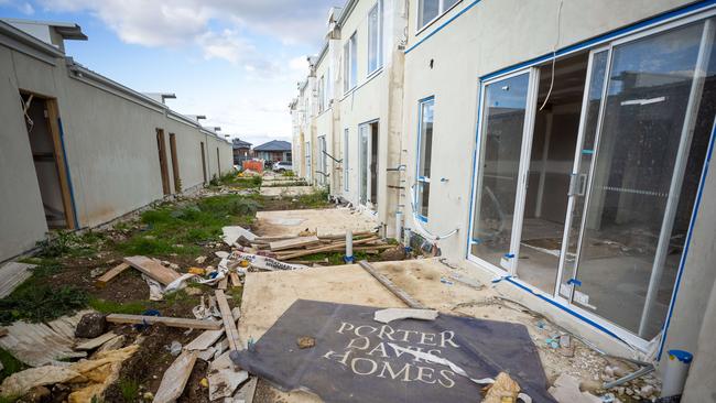 Porter Davis was one of the biggest corporate collapses this year. The builder owes $147 million and left 1700 homes in limbo. Picture: Jason Edwards