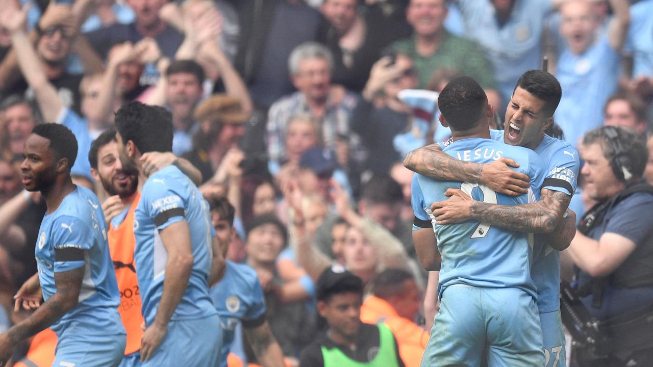 City left it late to defeat Villa. (Photo by Oli SCARFF / AFP)