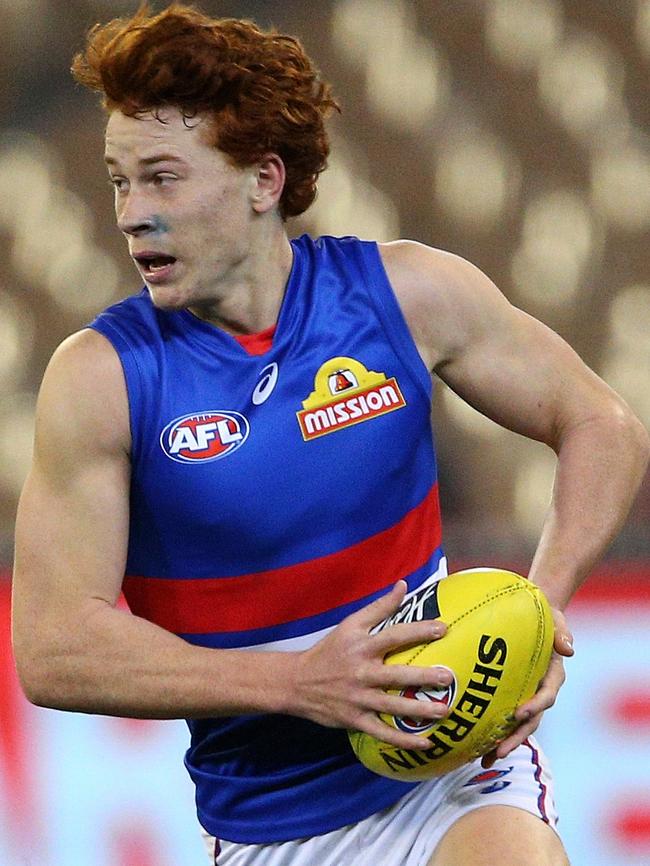 Ed Richards in action for the Western Bulldogs.