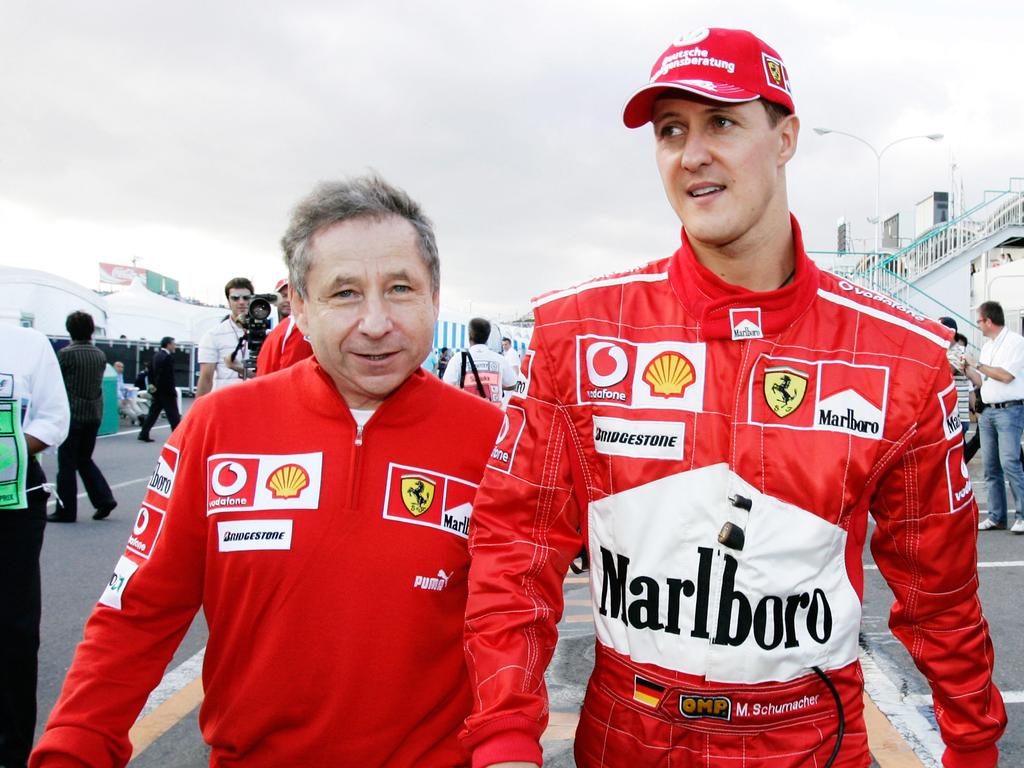 Ferrari General Director Jean Todt (L) and Michael Schumacher shared a special connection while working together. (AP Photo/Andy Wong)