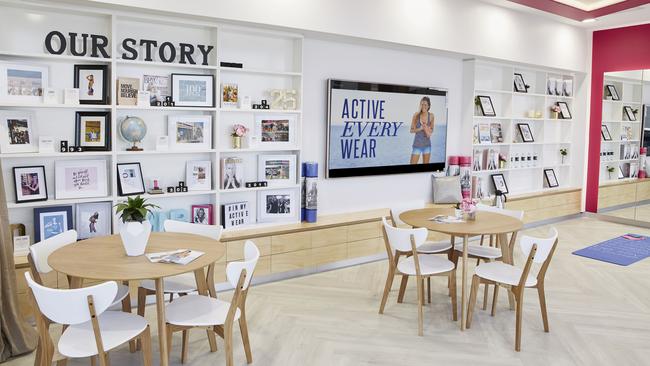 Inside the Lorna Jane space in the airport.