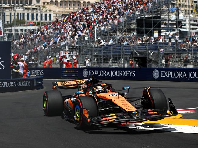 MONTE-CARLO, MONACO - MAY 23: Oscar Piastri of Australia driving the (81) McLaren MCL39 Mercedes on track during practice ahead of the F1 Grand Prix of Monaco at Circuit de Monaco on May 23, 2025 in Monte-Carlo, Monaco. (Photo by Rudy Carezzevoli/Getty Images)