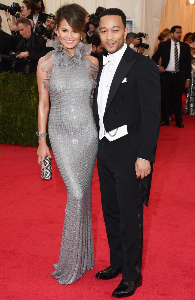 Glamour couple ... Chrissy Teigen and John Legend at the Met Gala in 2014.