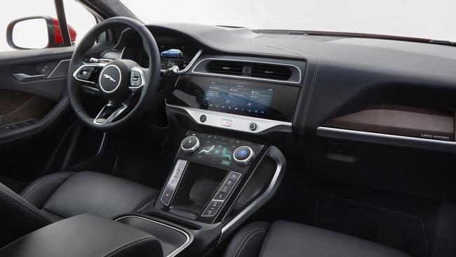 The futuristic interior of the Jaguar i-Pace. Picture: Supplied.