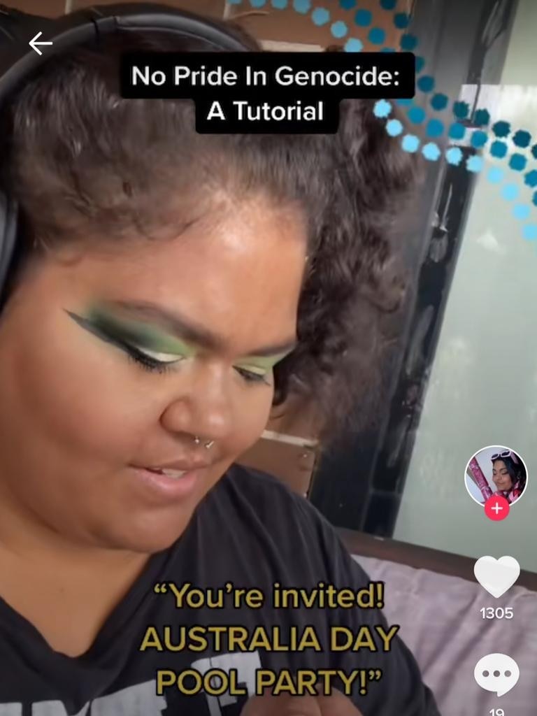 Emily Johnson made a ‘tutorial’ on how to react when you are invited to an Australia Day party. Picture: Emily Johnson/TikTok