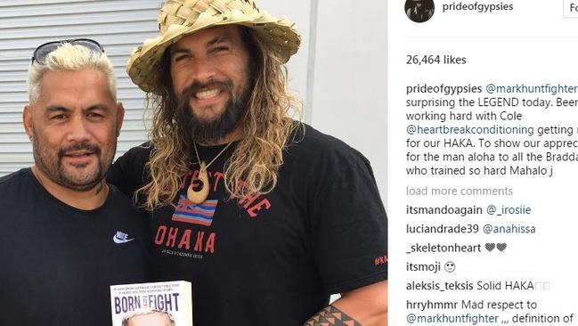 Mark Hunt and Jason Momoa.