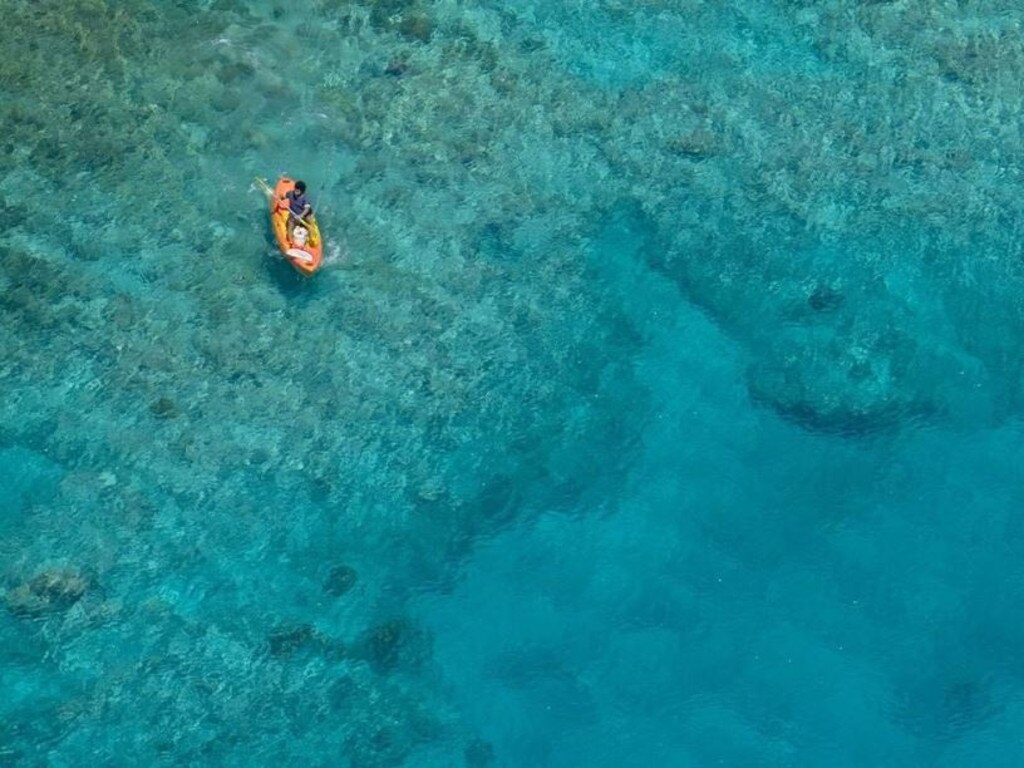 Turquoise waters and sharp coral reefs during are part of the course during the World’s Toughest Race. Picture: Amazon