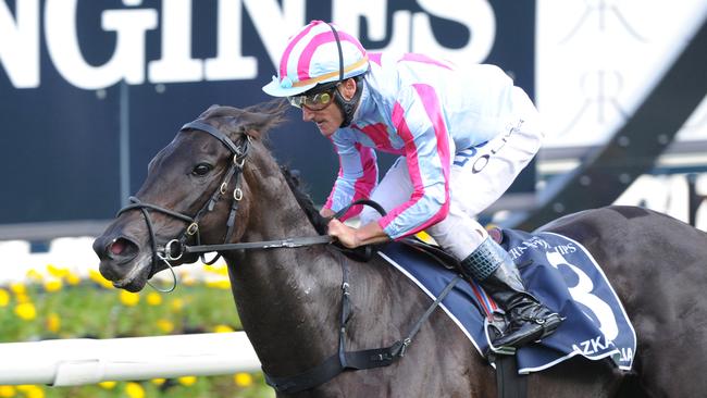 Azkadellia, seen here winning the Queen Of The Turf in April, is the $2.50 favourite for the Tattersall’s Tiara on Saturday. Photo: Simon Bullard