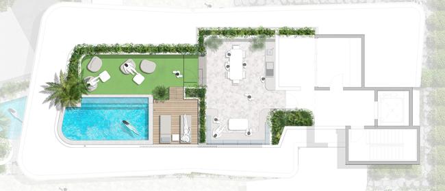 The proposed rooftop terrace at 10 Abalone Ave in Paradise Point.