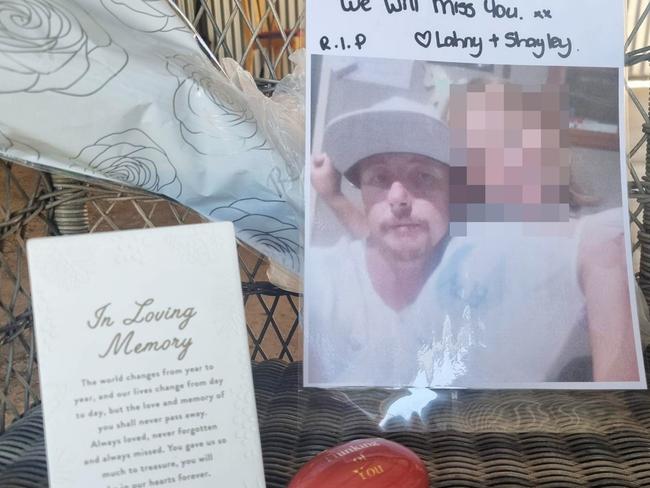 Friends created a memorial at Matthew’s home on Saturday, including flowers and two porcelain stones with messages reading “enlightened wishes” and “thinking of you”.