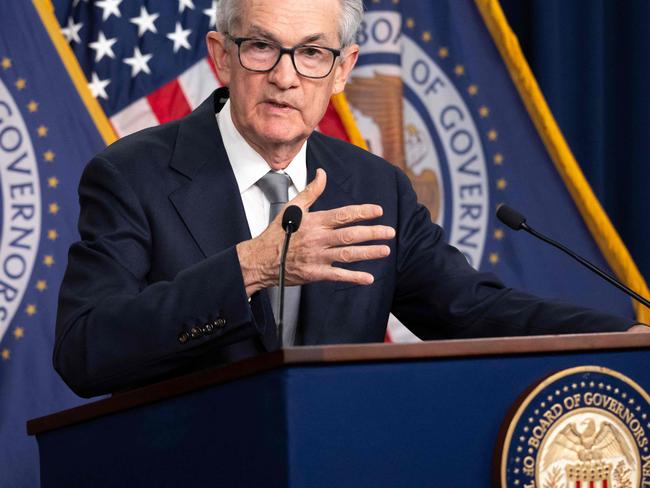 US Federal Reserve Board Chairman Jerome Powell speaks during a news conference after a Federal Open Market Committee meeting at the Federal Reserve in Washington, DC, on November 1, 2023. The Federal Reserve voted on November 1, 2023, to hold interest rates at a 22-year high for the second straight meeting, as it moves to slow stubborn inflation without damaging the strong economy. The decision to keep its benchmark lending rate between 5.25 percent and 5.50 percent gives policymakers time to "assess additional information and its implications for monetary policy," the central bank said in a statement. (Photo by SAUL LOEB / AFP)