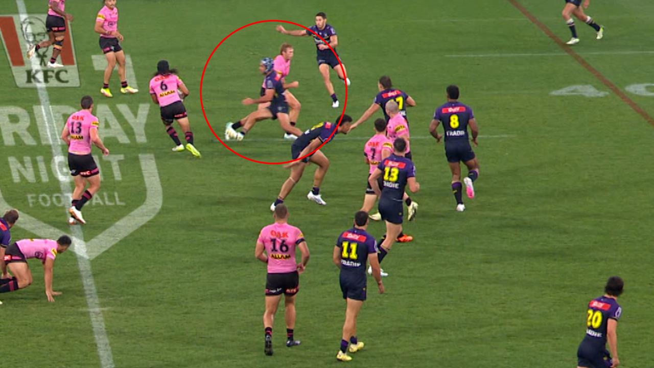 The controversial call in the clash between the Storm and Panthers.