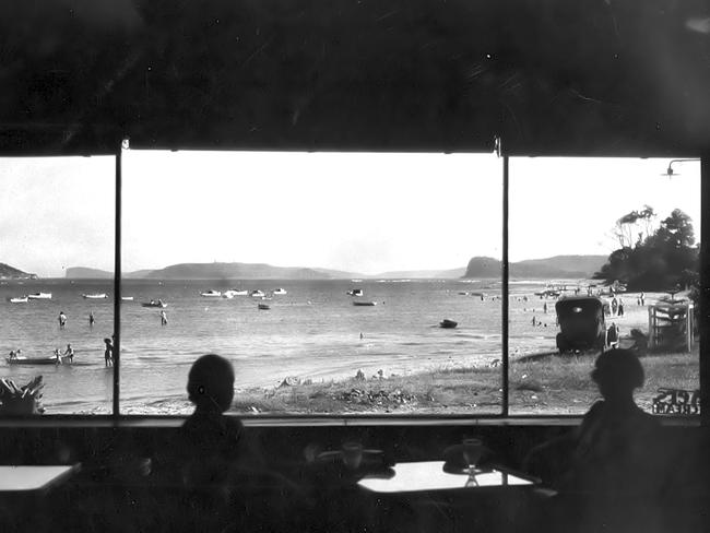 View from the cafe below Phil Jeffs building at Ettalong taken by press photographer Sam Hood in 1945 after the death of Phil Jeffs. Picture: Gosford Library.