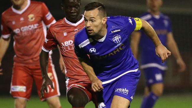 South Melbourne‘s Mathew Foschini in his club’s NPL clash with Hume City earlier this year.