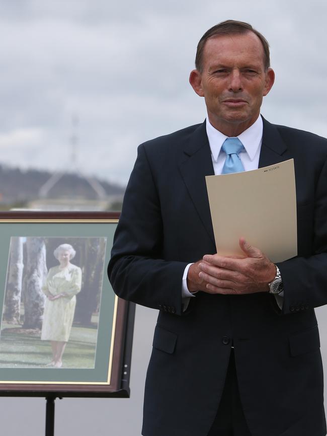 Tony Abbott attends the Australia Day Citizenship ceremony in Canberra.