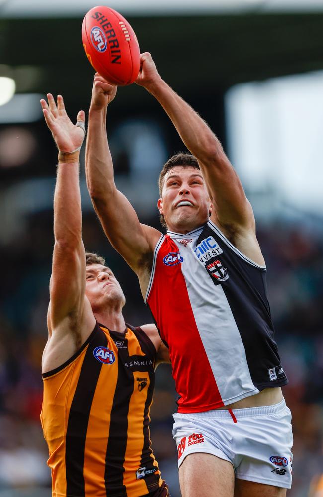 The Saints lost but Rowan Marshall was huge. Picture: Michael Willson/AFL Photos