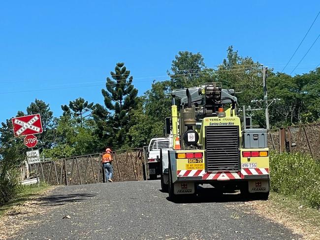 The scene of the derailment at Webb St, Sarina, on Thursday, December 8, 2022. Picture: MITCHELL DYER