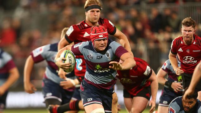 Harry Wilson on the charge for the Reds against the Crusaders in March. Picture: Getty Images