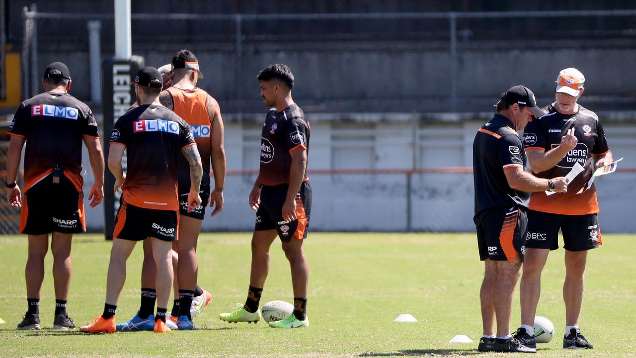 The Tigers’ pre-season was in full swing when the Covid-19 test result forced training to be cancelled. Picture: Toby Zerna