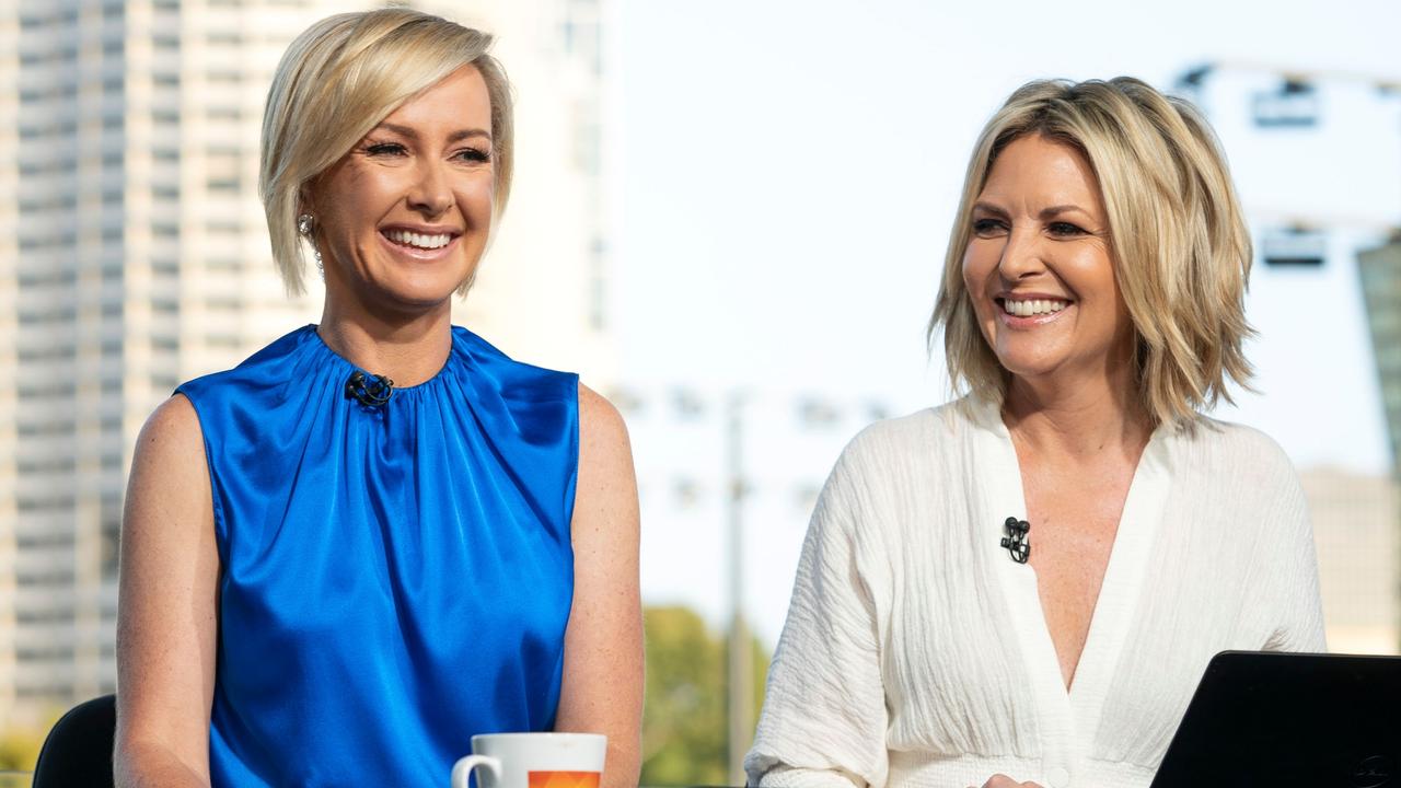 A publicity shot of Deb Knight and Georgie Gardner earlier this year when the new line up was launched at the Australian Open.