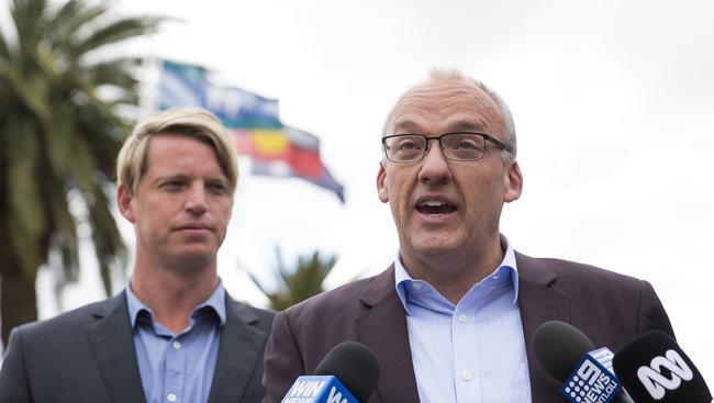 Labor candidate for Wagga Wagga Dan Hayes and NSW Labor leader Luke Foley. Picture: Dylan Robinson