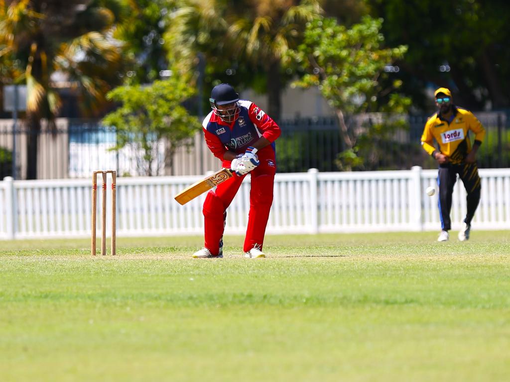 Norths Spicy Bite v Mulgrave Punjabi at Griffiths Park. Cricket Far North Second grade 2025. Photo: Gyan-Reece Rocha.