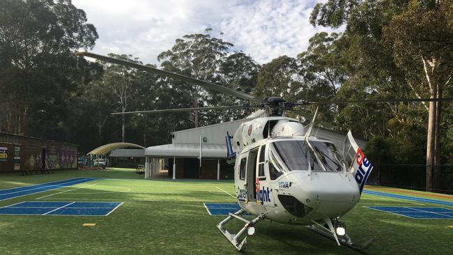 A man has suffered critical injuries after falling 3m off a roof at Wahroonga Public School on Sydney’s north shore. Picture: CareFlight