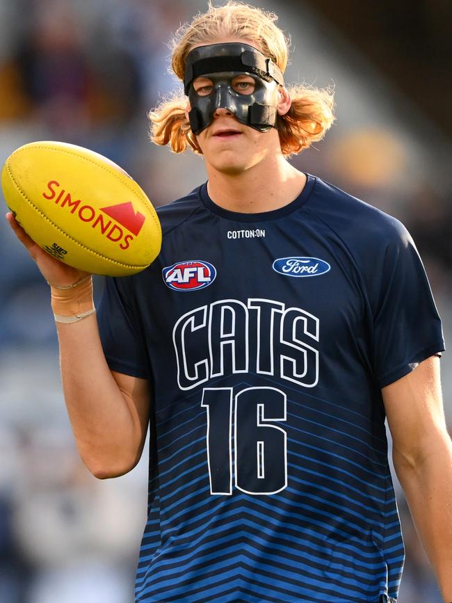 Who wore it better? Sam De Koning... (Photo by Morgan Hancock/AFL Photos/via Getty Images)