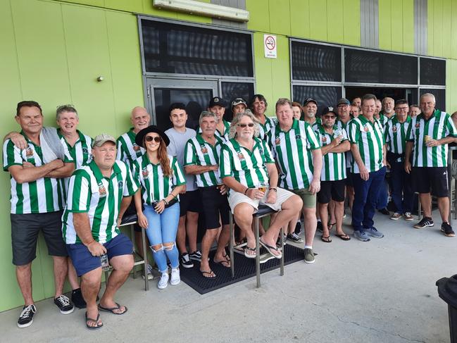 Past St Helen's players, officials and supporters reunited for the final Ipswich Knights match of the Football Queensland Premier League 1 season. Picture: David Lems