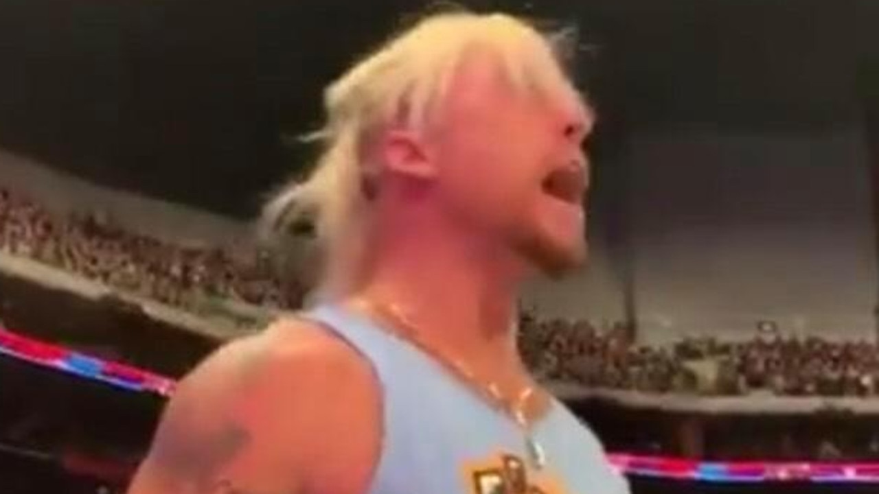 Former WWE star Enzo Amore during his outburst in the crowd at Survivor Series.