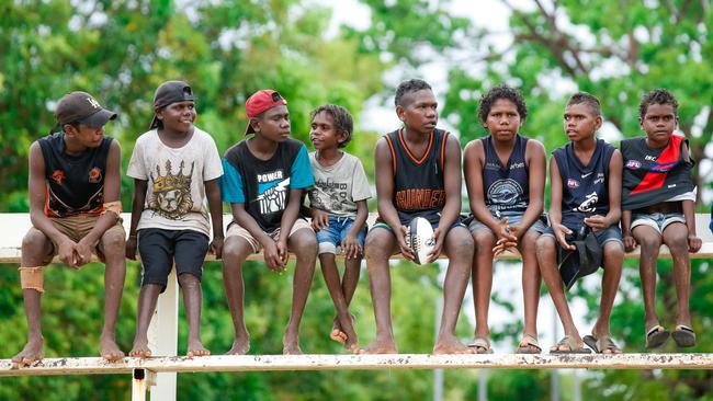 It was a full house at Tiwi Oval for Cyril Rioli’s comeback game. Picture: Glenn Campbell