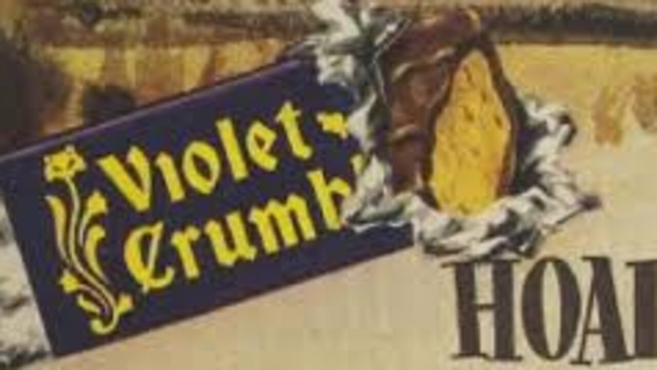 Part of an old advertisement for Hoadley’s Violet Crumble.