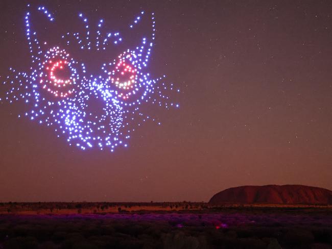 Wintjiri Wiru Kurpany. Picture: SuppliedAnangu share the Mala story, from Kaltukatjara to Uluru, through a drone, sound and light show designed and produced by RAMUS.