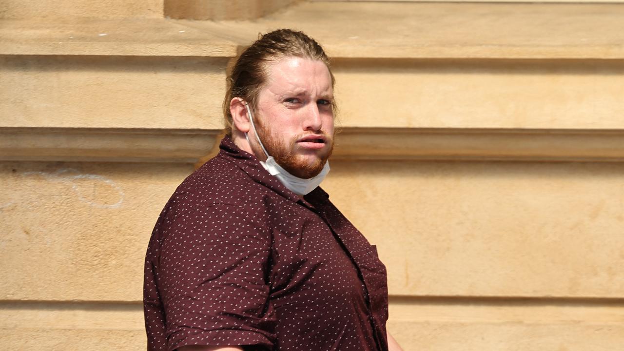 Tyler Hernandez Brook outside the District court in Adelaide after being sentenced for charges stemming from Operation Ironside. Picture: David Mariuz