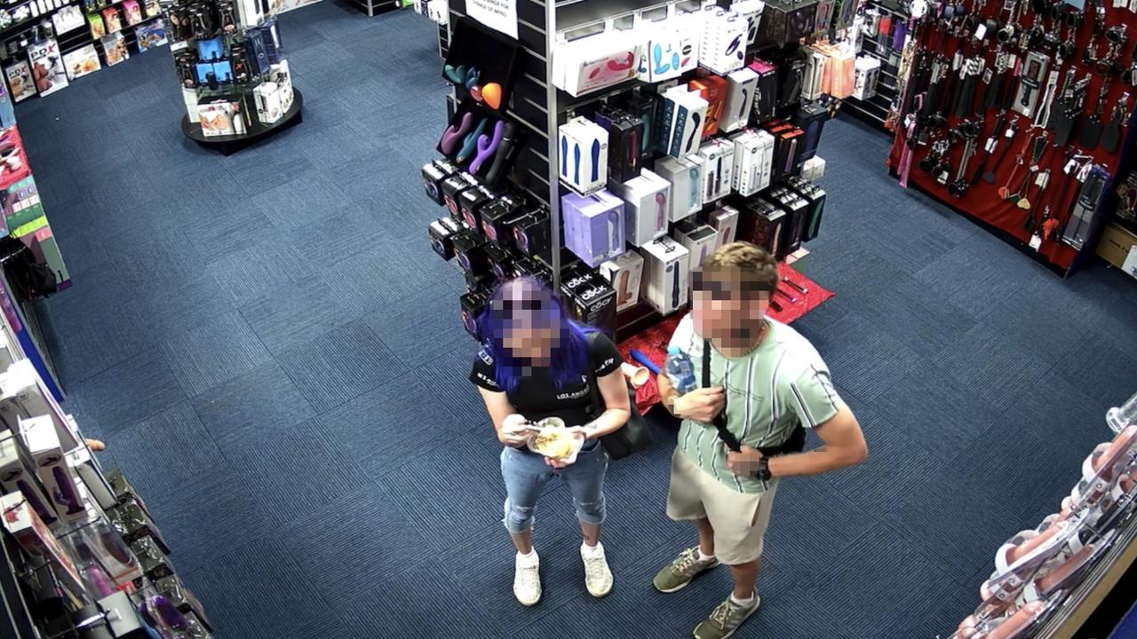 Love Heart Adult Shop steal caught on video, January 20, 2023. Picture: Love Heart Adult Shop/supplied.