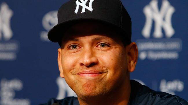 NEW YORK, NY - AUGUST 07: Alex Rodriguez speaks during a news conference on August 7, 2016 at Yankee Stadium in the Bronx borough of New York City. Rodriguez announced that he will play his final major league game on Friday, August 12 and then assume a position with the Yankees as a special advisor and instructor.   Jim McIsaac/Getty Images/AFP == FOR NEWSPAPERS, INTERNET, TELCOS & TELEVISION USE ONLY ==