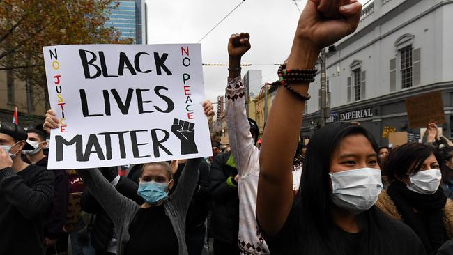 Protesters marched shoulder to shoulder. Picture: AFP