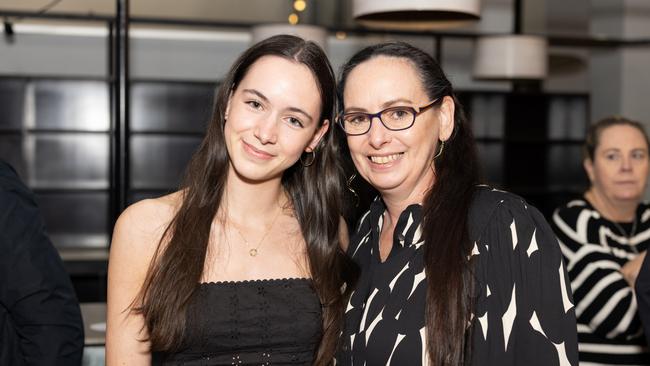 Zali Falconer and Monica Falconer at the St Hilda's year 12 formal. Photo: Celeste Humphrey