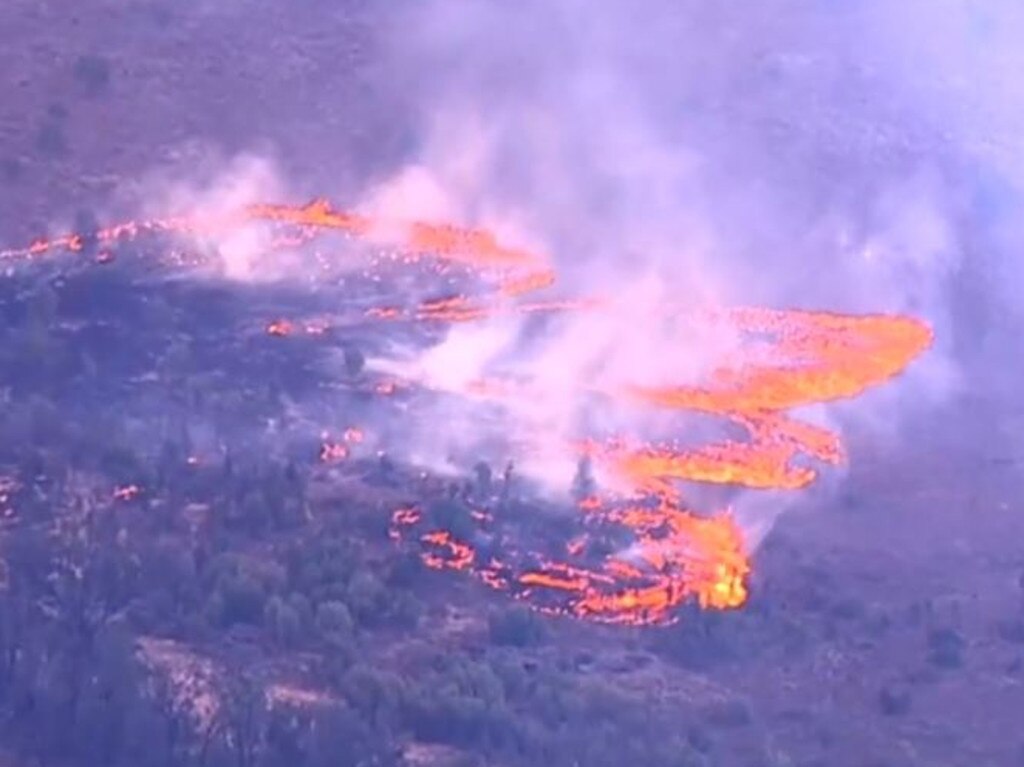 A large bushfire at Tara on Monday. Photo: Supplied