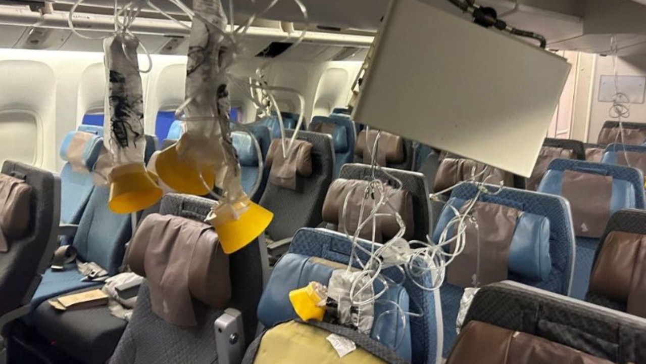 Images from inside Singapore Airlines flight SQ321. The flight from London Heathrow was forced to divert to Bangkok after experiencing severe turbulence while entering airspace in the region. Twitter