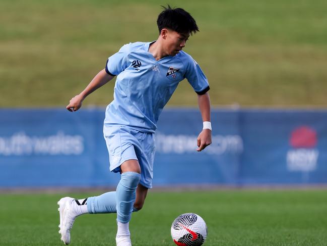 Jul 16: Match action in the 2024 National Youth Championships U15 Boys between Victoria Blue and NSW Metro White at Win Stadium (Photos: Damian Briggs/Football Australia)