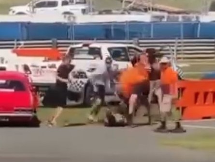 Footage has emerged on social media of a brawl during a motorsport event at a Queensland race track. Picture: Facebook.