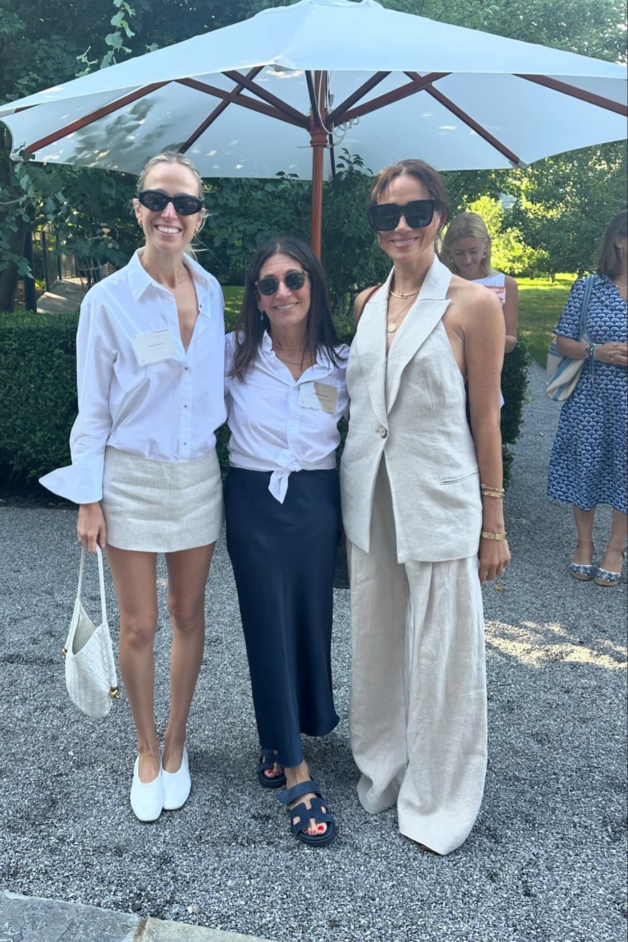 <p><em>Image credit: Instagram/justbobbidotcom</em></p><p>As Meghan Markle increases the presence of her new venture, American Riviera Orchard, her soon-to-be-released lifestyle brand, she was spotted at the G9 business summit in the Hamptons. There she was rubbing shoulders with fellow businesswomen Gwyneth Paltrow, Reese Witherspoon, and Laura Dern wearing a set from St. Agni.&nbsp;</p><p><strong>Shop the St. Agni set <a href="https://www.st-agni.com/products/linen-overlap-waist-trousers-natural" target="_blank" rel="nofollow noopener">here</a> and <a href="https://www.st-agni.com/collections/tops/products/linen-helm-vest-natural" target="_blank" rel="nofollow noopener">here</a>.</strong></p>