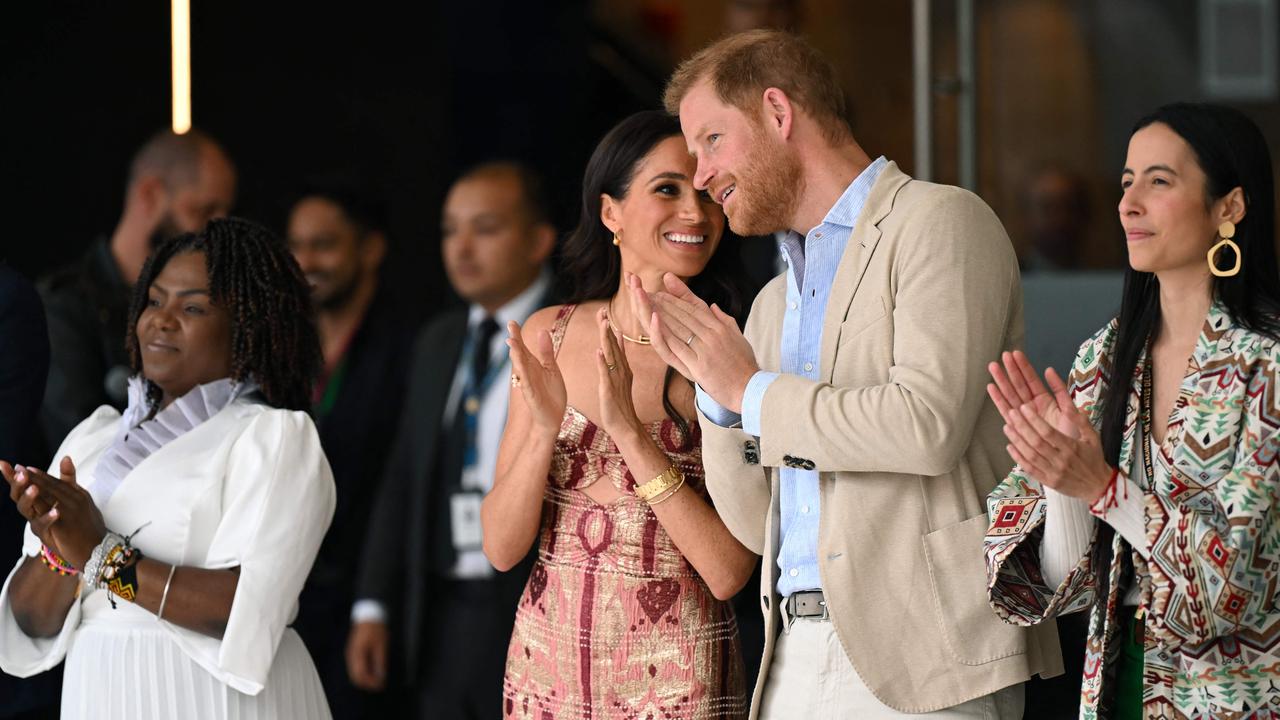 During their recent tour of Colombia, Meghan said she loved being a mum. Picture: RAUL ARBOLEDA / AFP