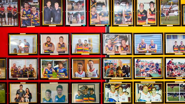 The Crows' wall of fame at the Queenstown Football Club. Picture Jasper Da Seymour