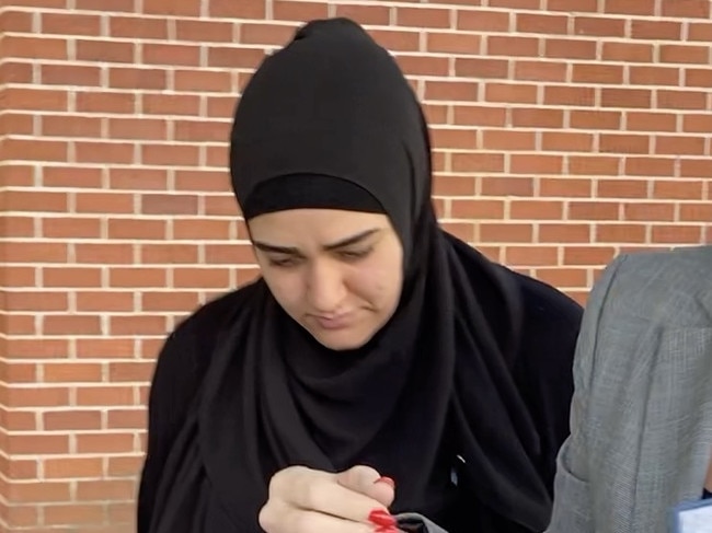 Loubna Kawtharani was teary as she appeared at Campbelltown Local Court on Monday over her role in the death of Ross Houllis. Picture: Lauren Ferri