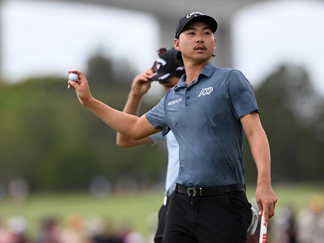 Min Woo Lee has one hand on the Australian PGA title. Picture: Bradley Kanaris/Getty Images