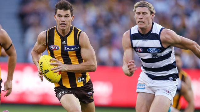 Jaeger O’Meara charges towards goal. Picture: Michael Klein