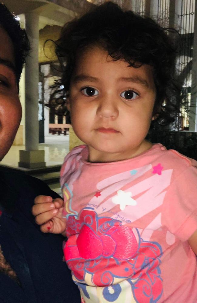 Mexican Wilbert Alonzo Canto posted photos of Whitsunday woman Tahnee Shanks's daughter Adelynn to find her parents. The photos went viral and helped connect the Shanks family to the little girl. Her parents are still missing and her Aussie family are asking questions about a speck on her finger. Picture: Contributed